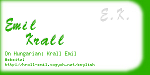 emil krall business card